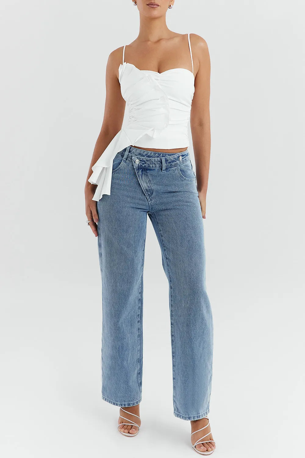 Mistress Rocks White Ruffle Top - SALE