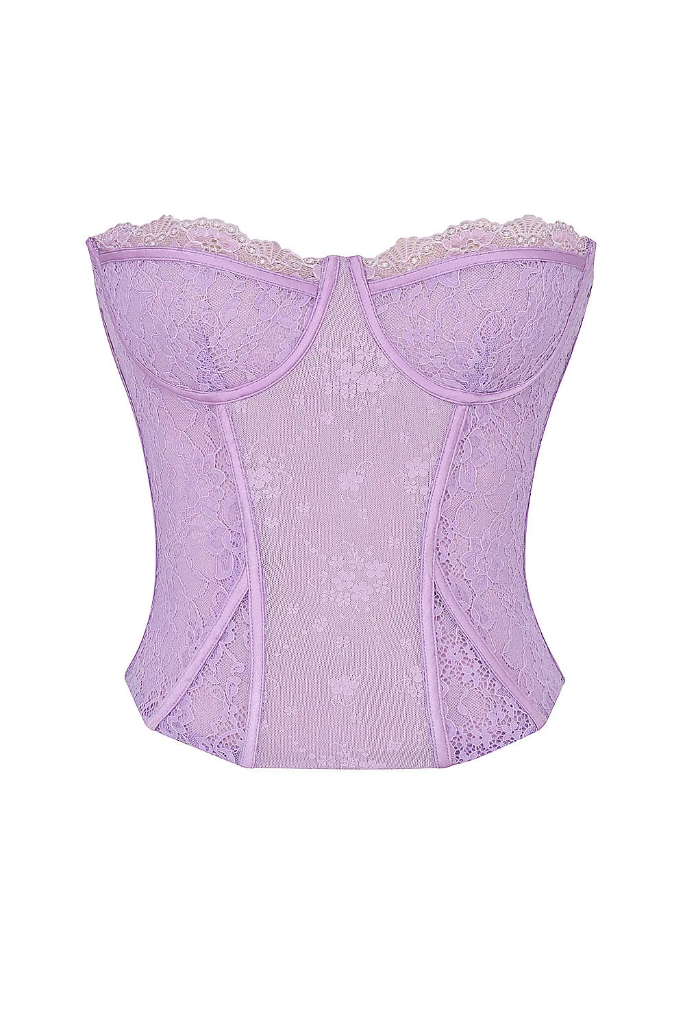 Mistress Rocks Orchid Lace Underwired Corset - SALE