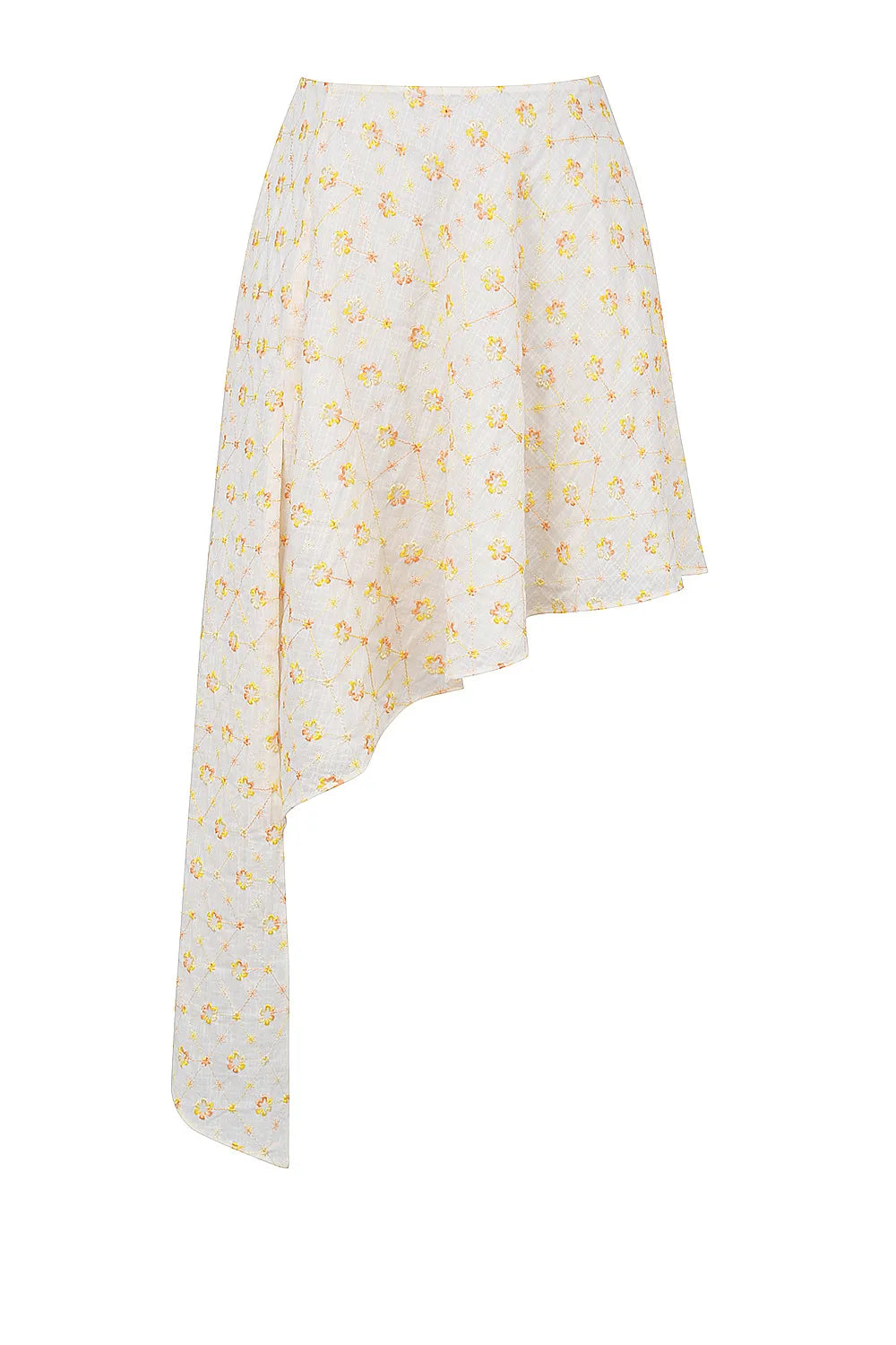 Mistress Rocks Cloud Floral Embroidered Hanky Hem Skirt - SALE