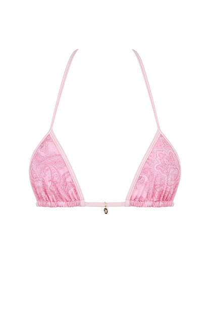 Bali Pink Paisley Triangle Bikini Top