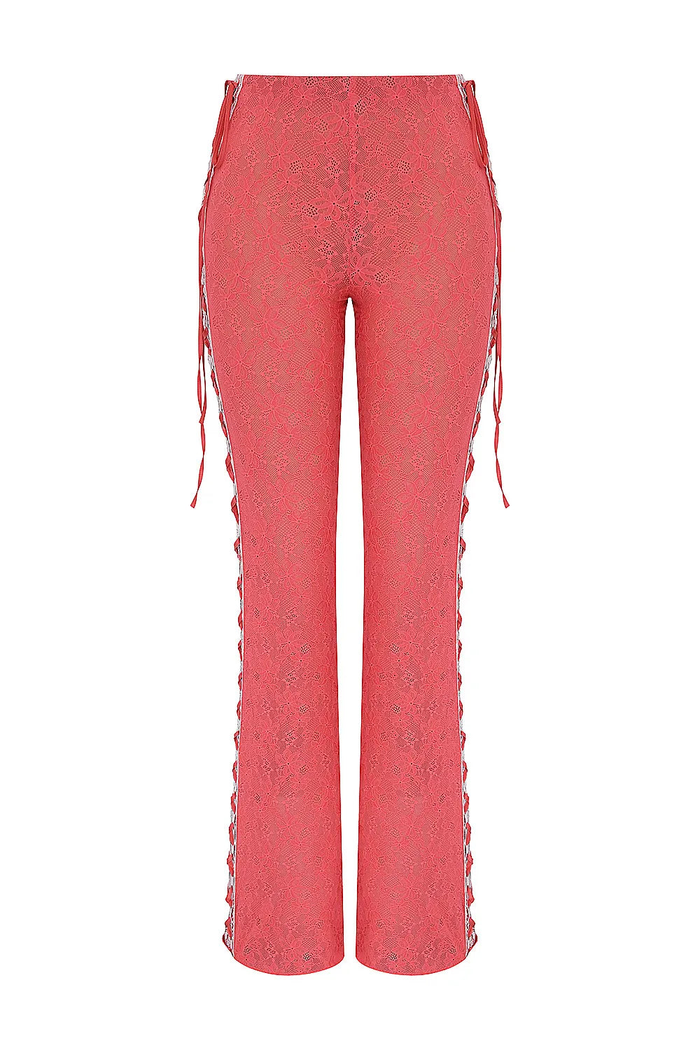 Mistress Rocks Grapefruit Lace Up Trousers - SALE