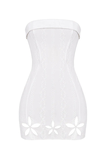 Mistress Rocks Cloud Fold Over Cutout Broderie Mini Dress - SALE