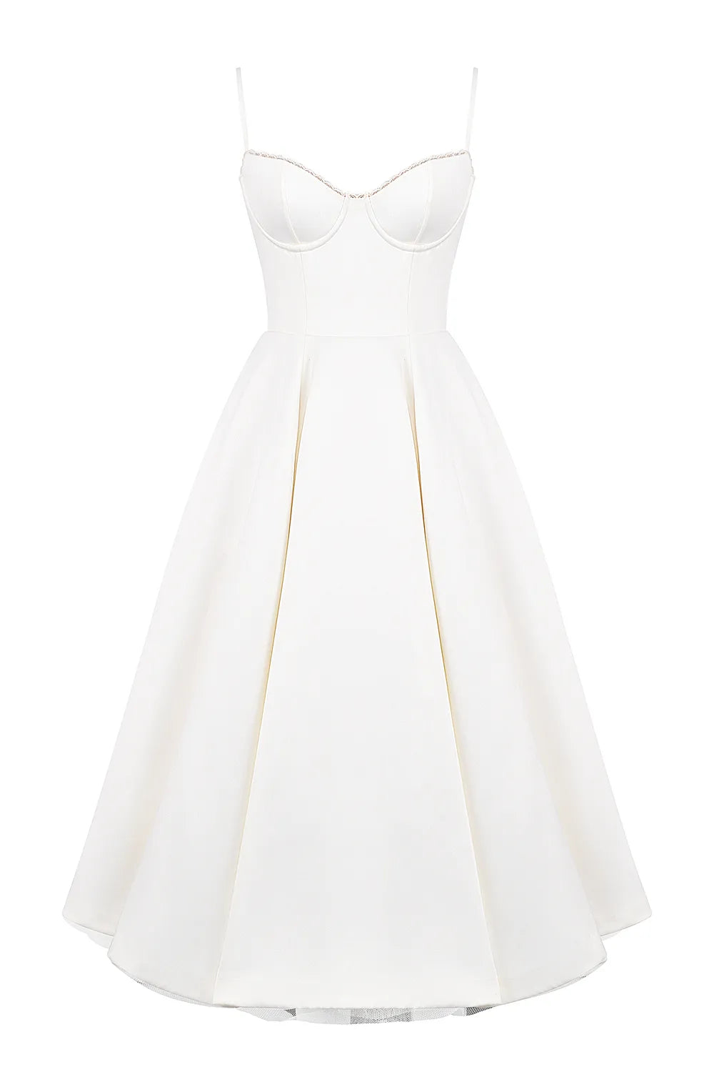 Mademoiselle White Tulle Midi Dress