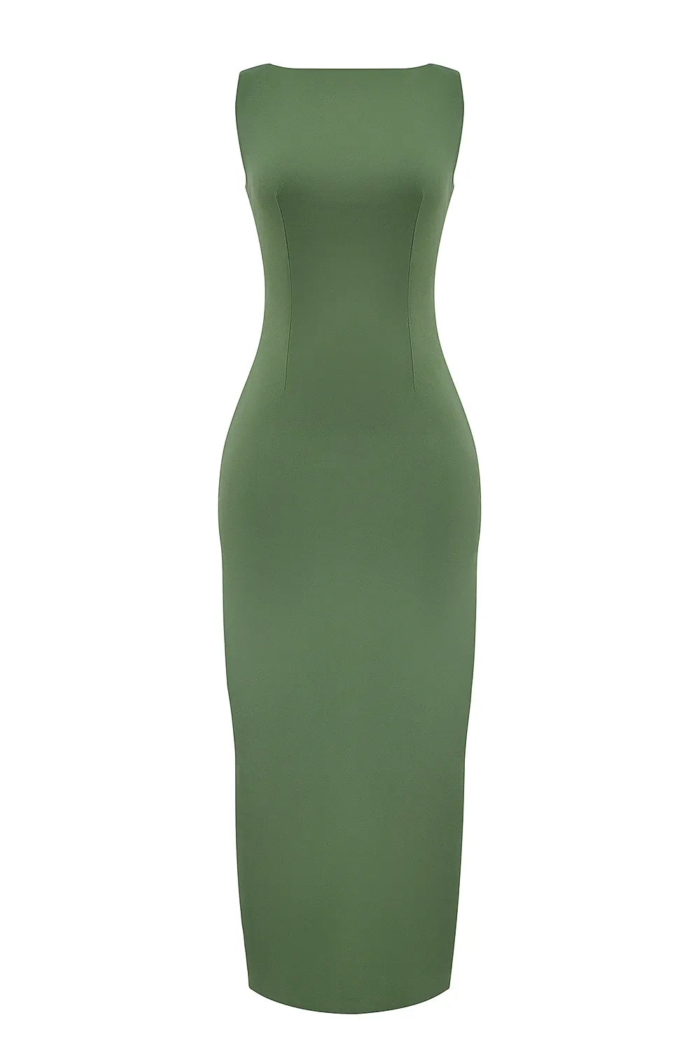 Filomena Olive Boat Neck Maxi Dress