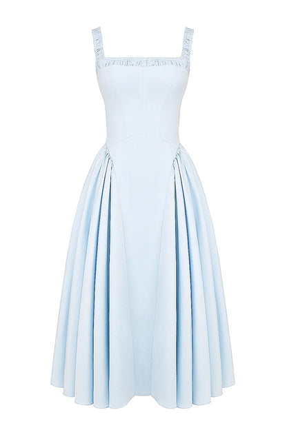 Dorothy Italian Azure Cotton Midi Sundress