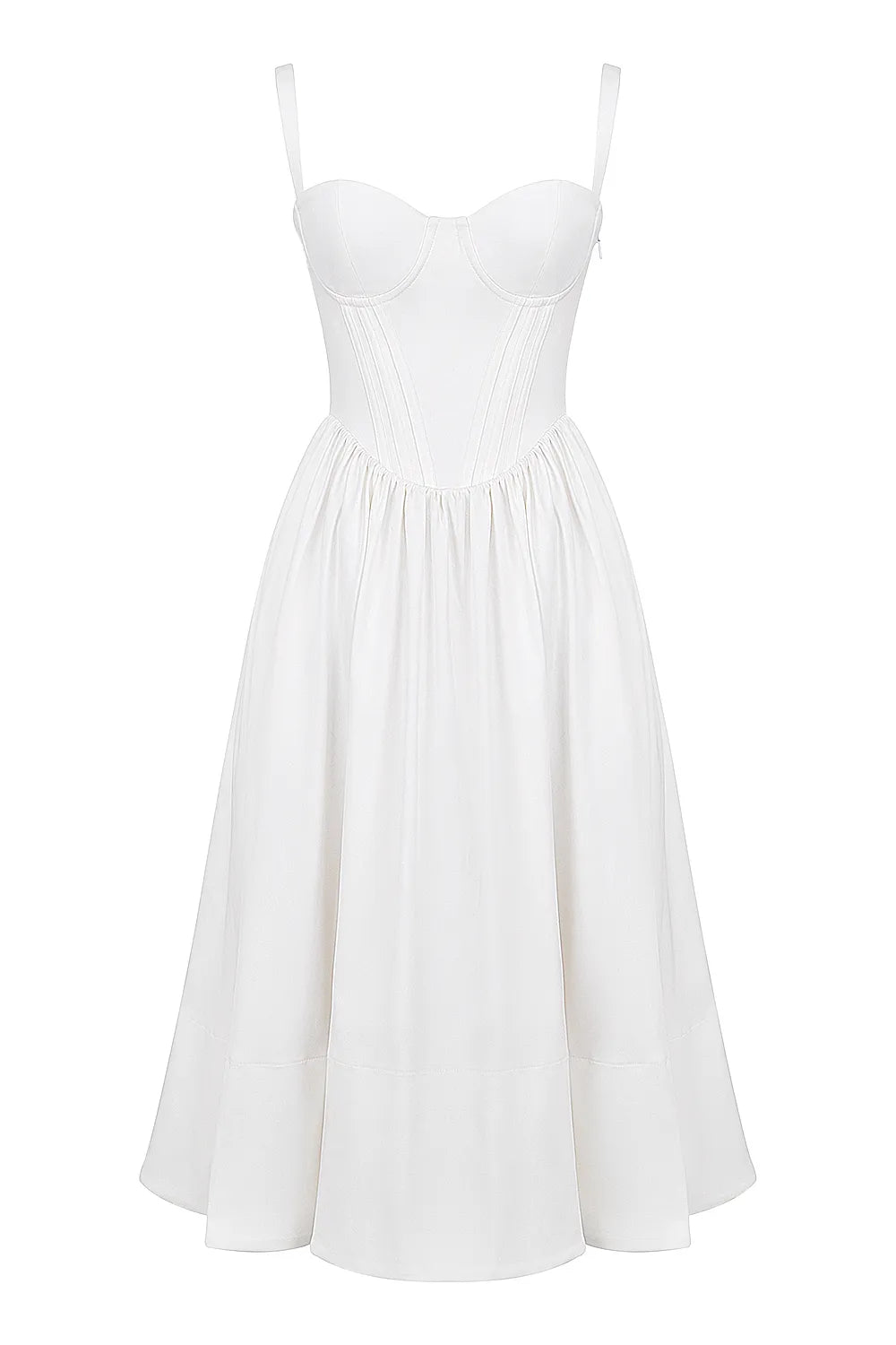 Kelly White Corset Midi Sundress