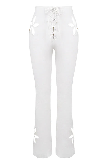 Mistress Rocks Cloud Floral Cutout Trousers - SALE