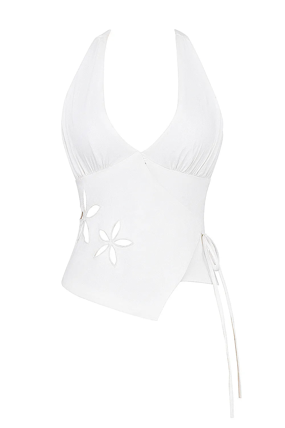 Mistress Rocks Cloud Wrap Floral Cutout Halter Top - SALE