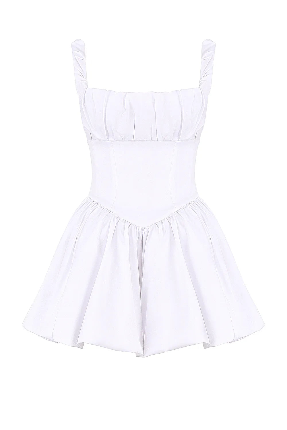 Le Puff White Cotton Tulle Mini Dress