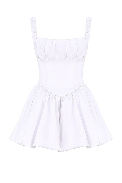 Le Puff White Cotton Tulle Mini Dress