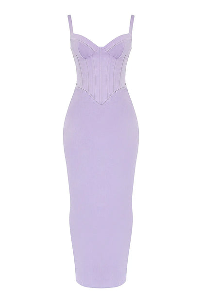 Breeze Orchid Satin Corset Maxi Dress