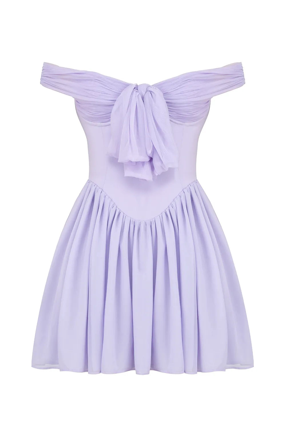 Soleil Orchid Off Shoulder Mini Dress