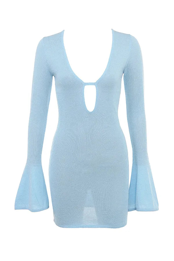 Noya Ocean Blue Knit Mini Dress