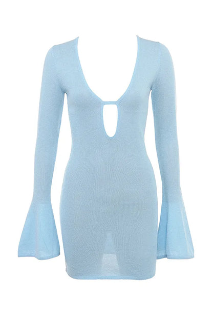 Noya Ocean Blue Knit Mini Dress