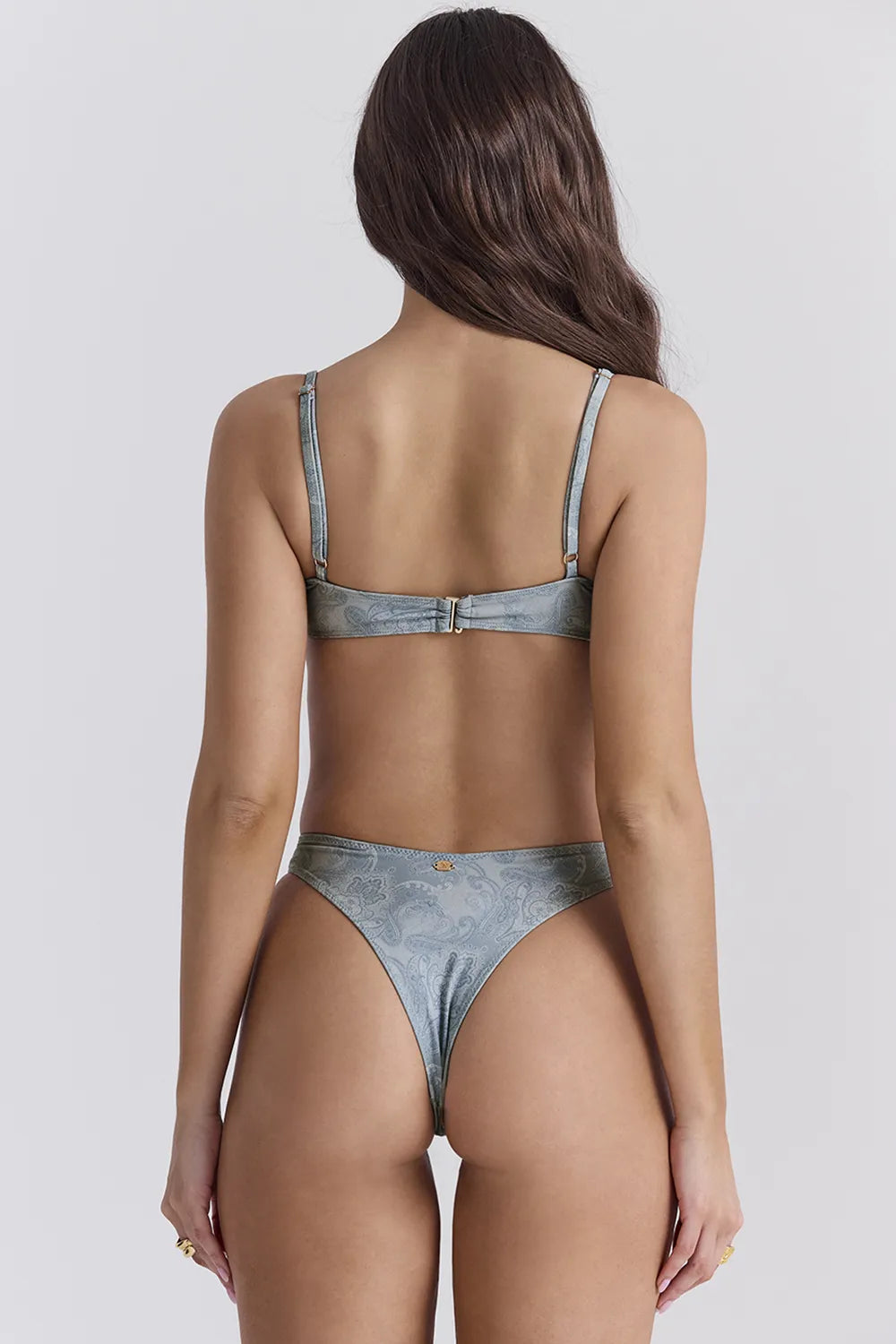 Capri Blue Paisley High Leg Bikini Bottom