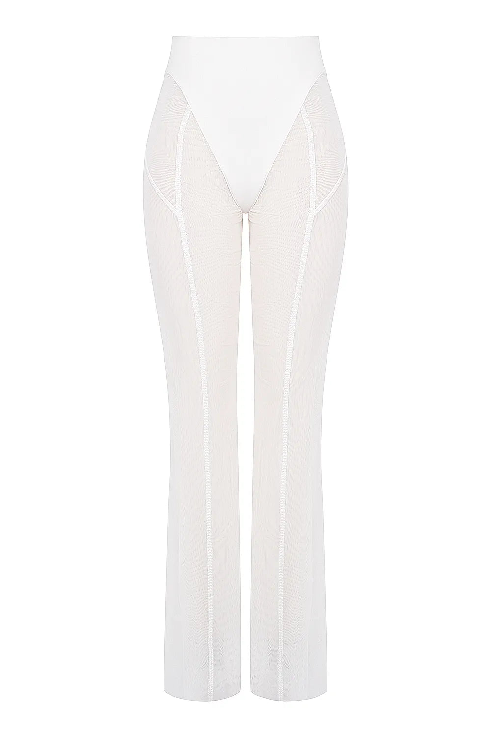 Avalon White Mesh High Waist Trousers