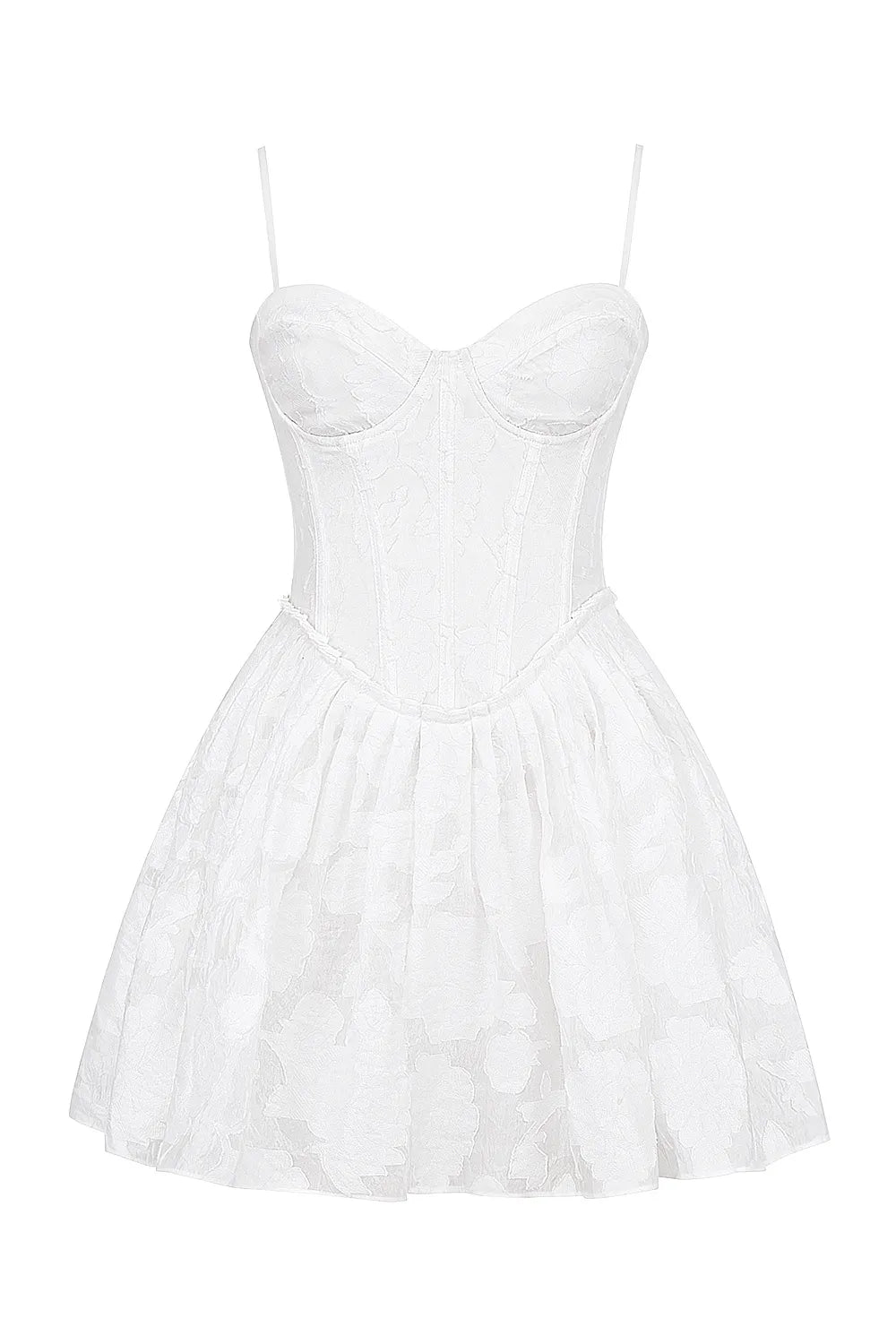 Nerissa White Jacquard Corset Mini Dress