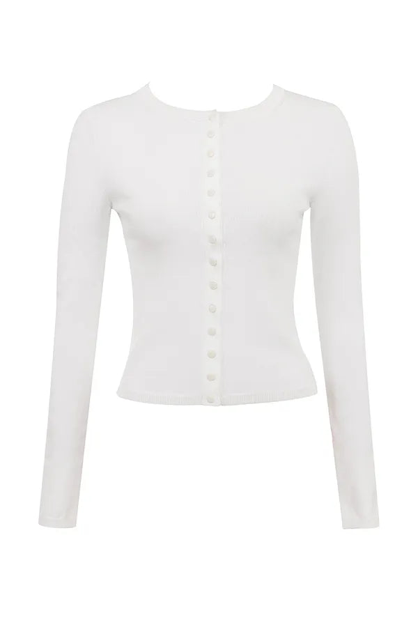 Riva White Summer Knit Cardigan