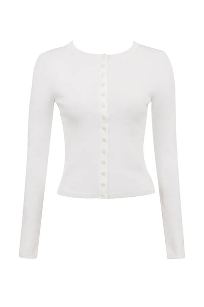 Riva White Summer Knit Cardigan