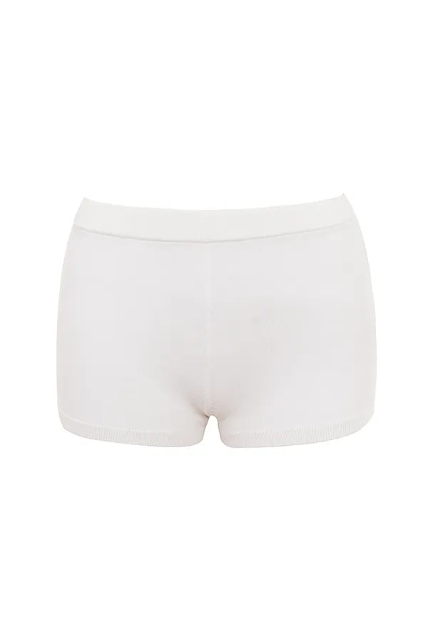 Kai White Summer Knit Hot Pants