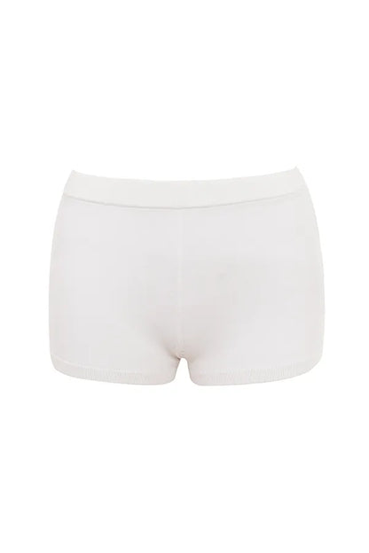 Kai White Summer Knit Hot Pants
