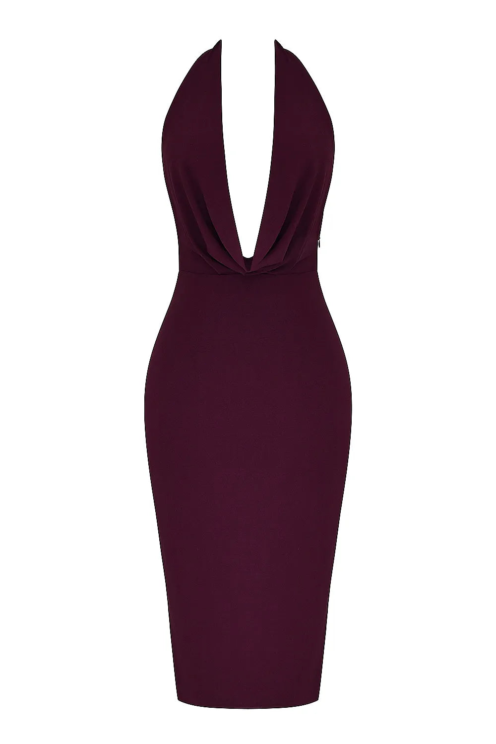 Florentina Merlot Draped Midi Dress