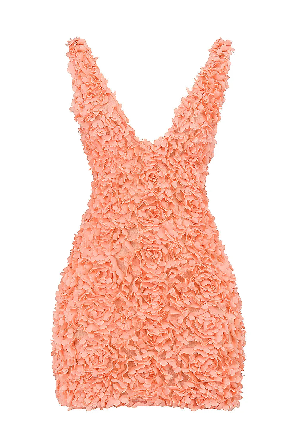 Faena Sorbet Plunge Floral Appliqué Mini Dress