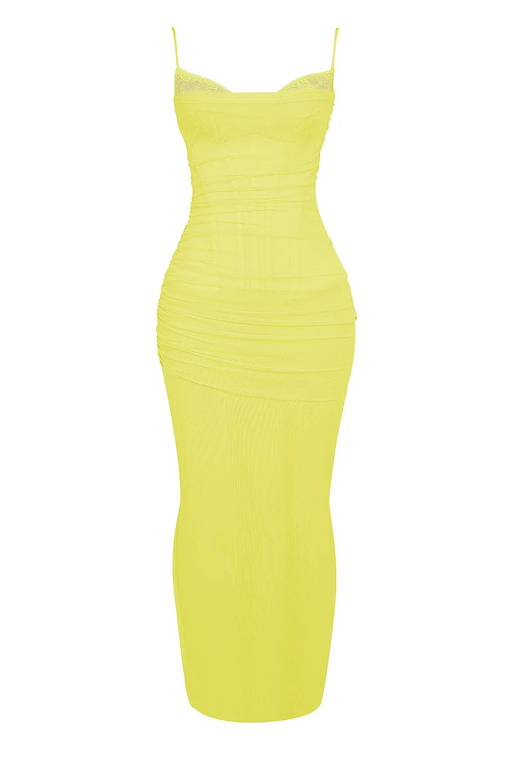 Nalini Acid Lime Corset Maxi Dress