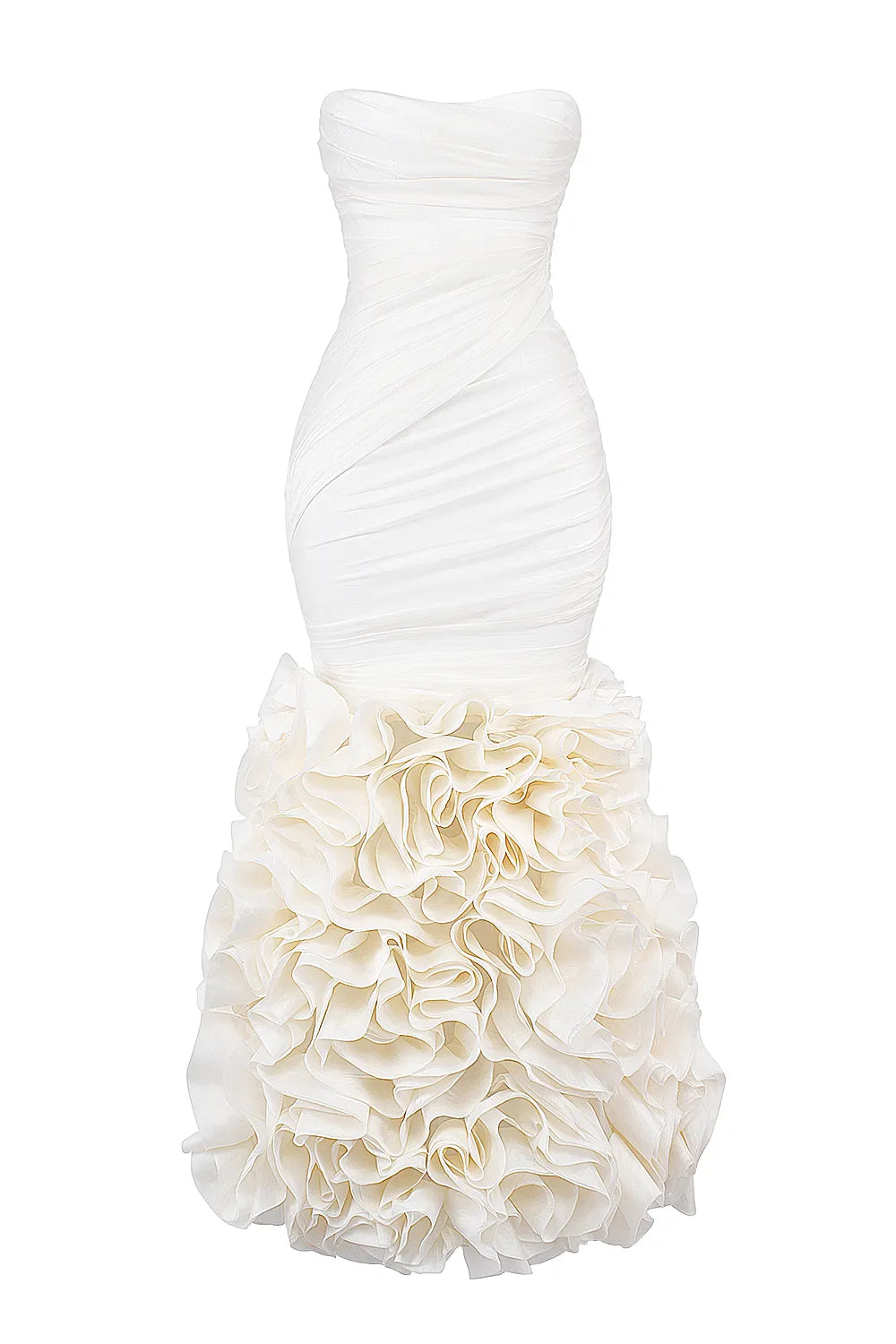 Gabrielle Ivory Strapless Ruffle Bridal Gown