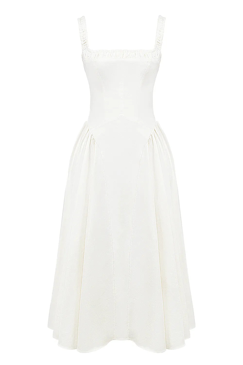 Dorothy White Cotton Midi Sundress