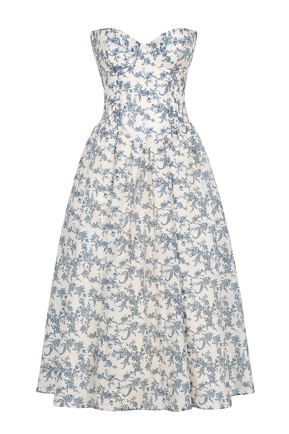 Bennett English Porcelain Print Strapless Sundress