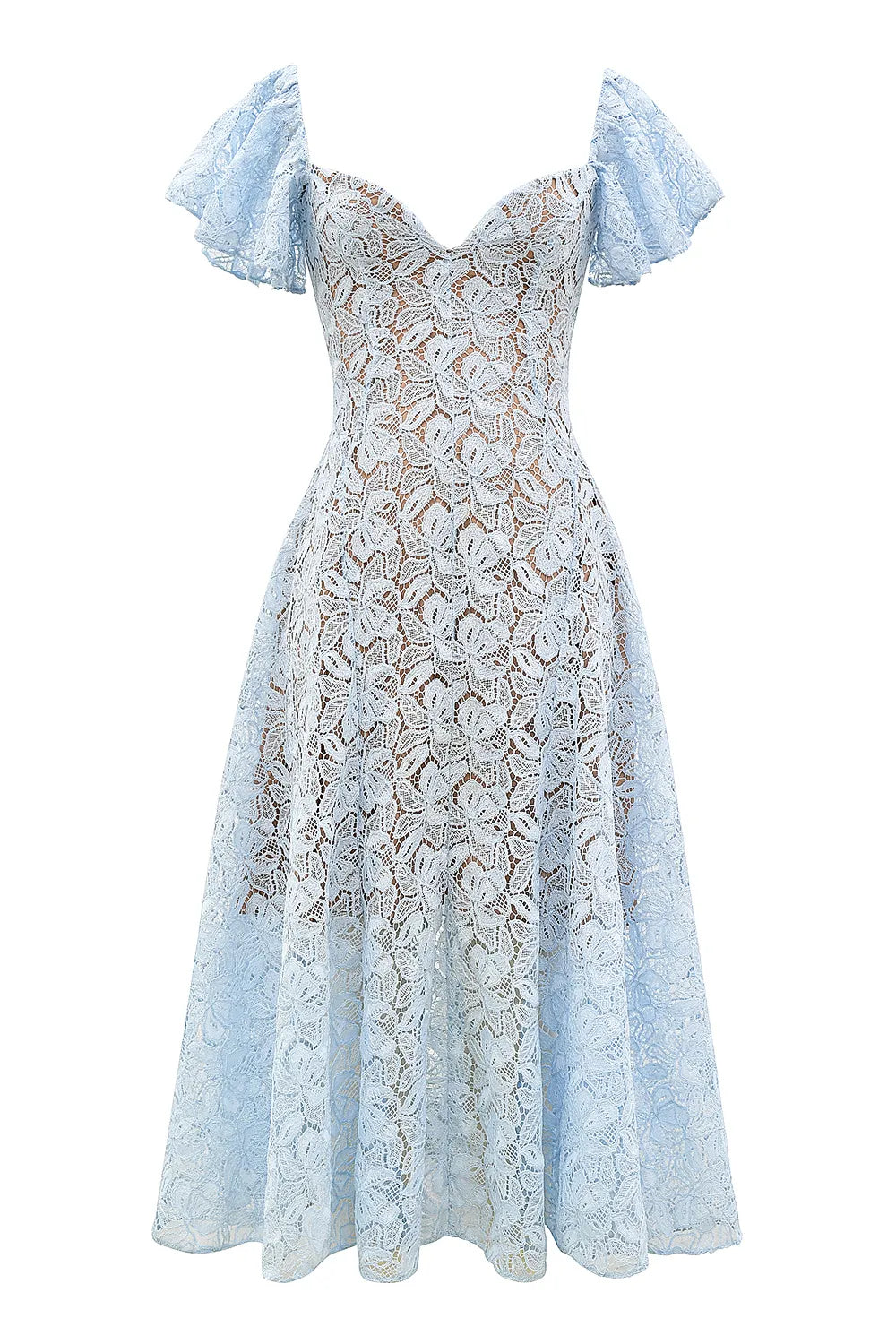 Austen Bluebell Floral Lace Midi Dress