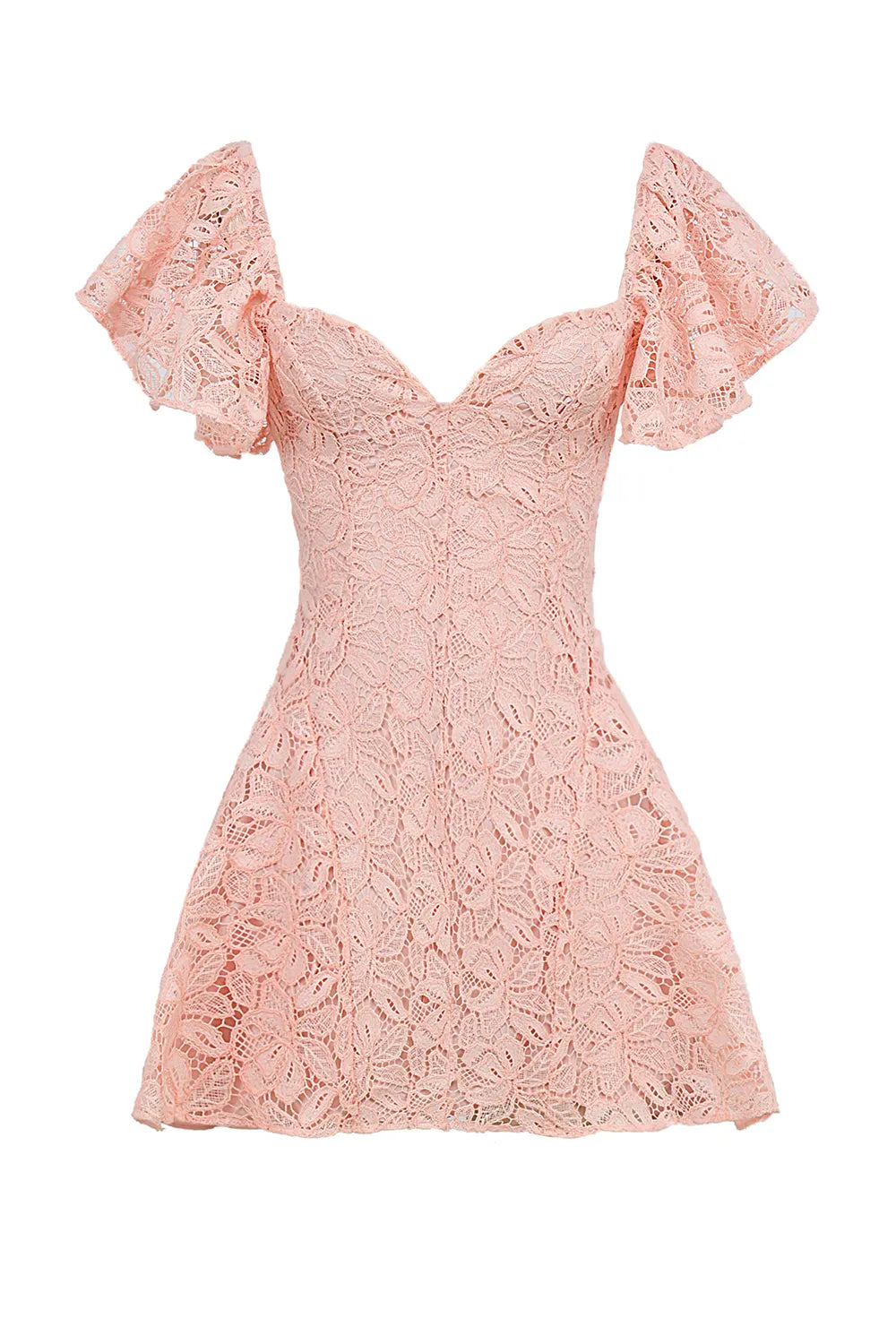 Verity Perfectly Pink Floral Lace Mini Dress