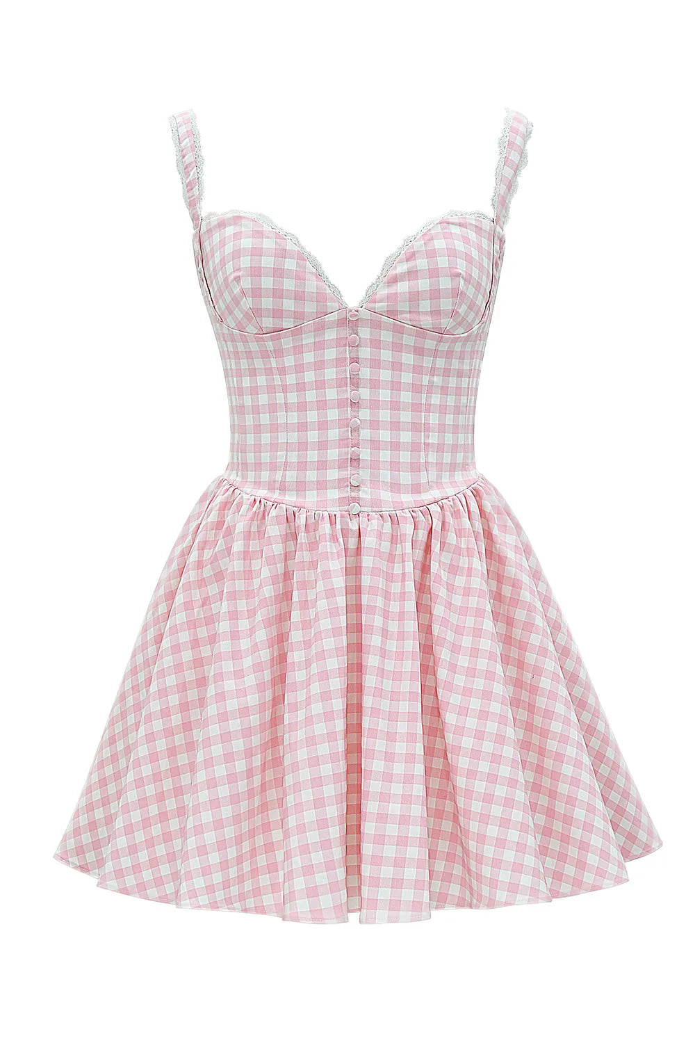 Brigitte Strawberry Shortcake Gingham Corset Mini Dress