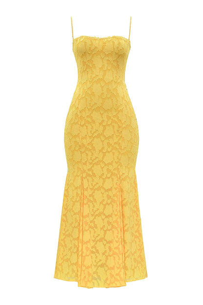 Joan Apricot Lace Up Back Maxi Dress