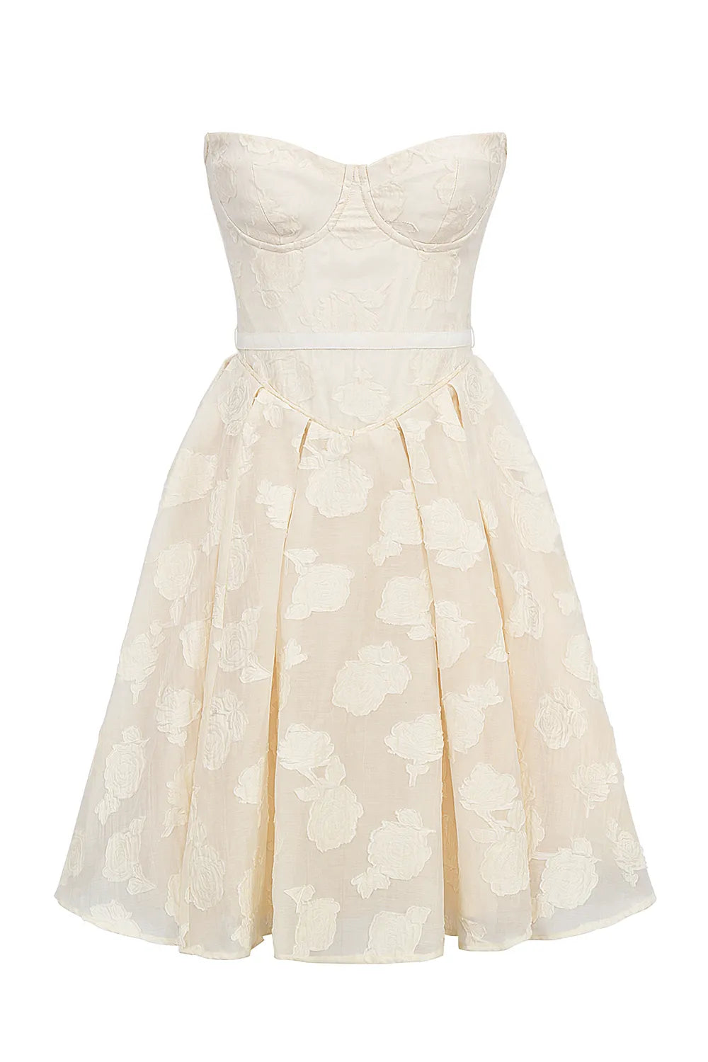 Saige Vintage Cream Floral Strapless Mini Dress