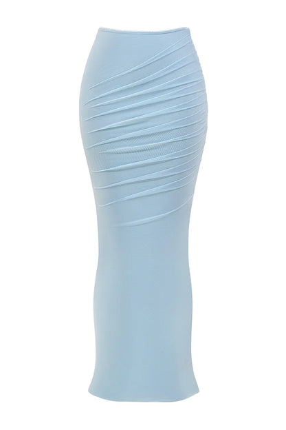 Cassidy Bluebell Fluted Hem Maxi Skirt