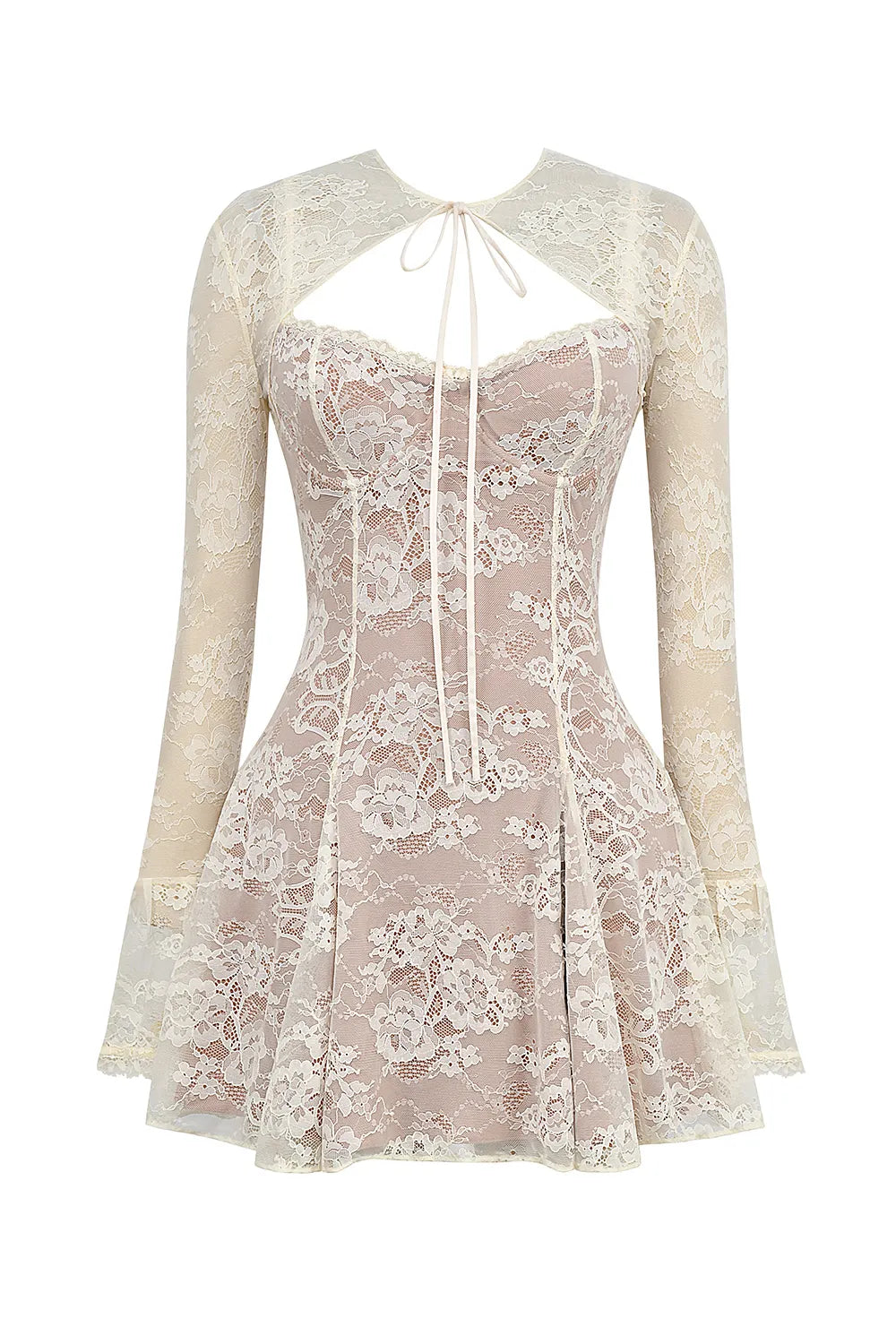 Alice Vintage Cream Lace Mini Dress