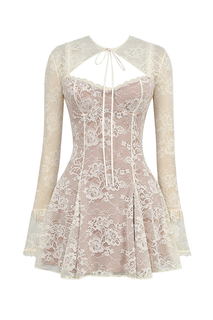 Alice Vintage Cream Lace Mini Dress