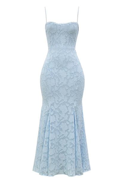 Joan Bluebell Lace Up Back Maxi Dress
