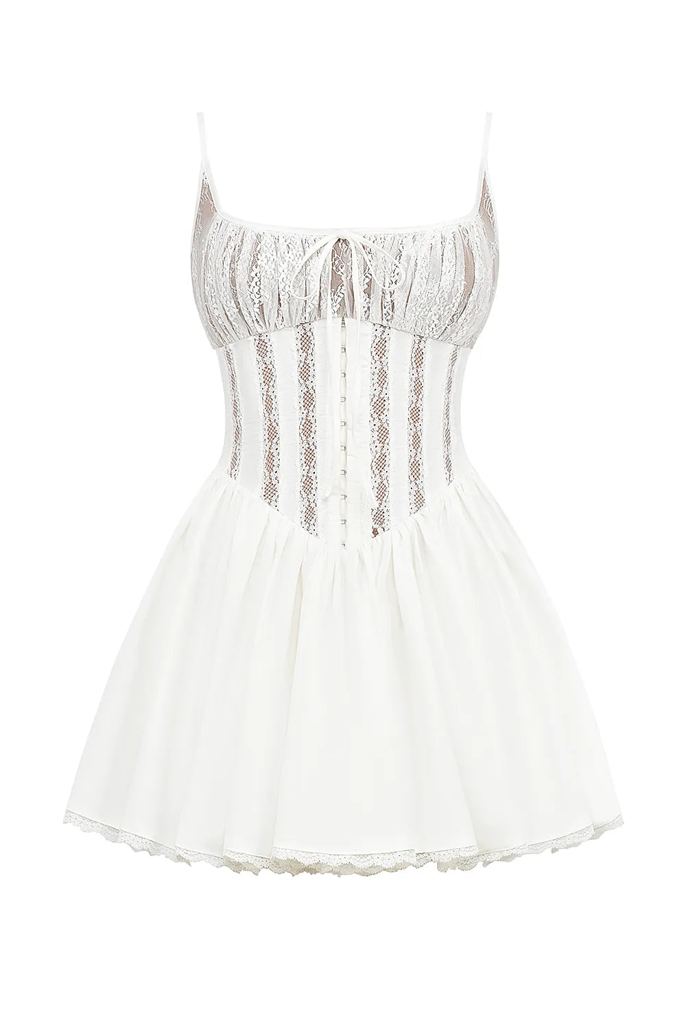 Rosaria White Cotton Corset Mini Dress