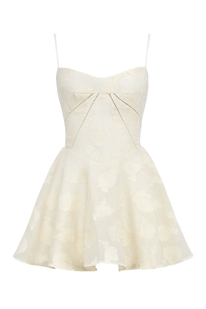 Serenita Vintage Cream Floral Mini Dress
