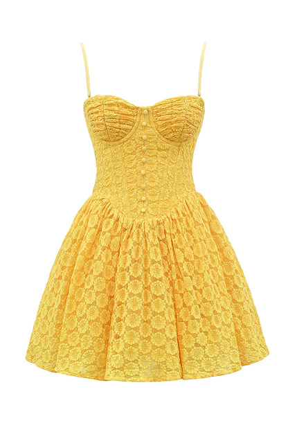 Carolina Apricot Lace Corset Mini Dress