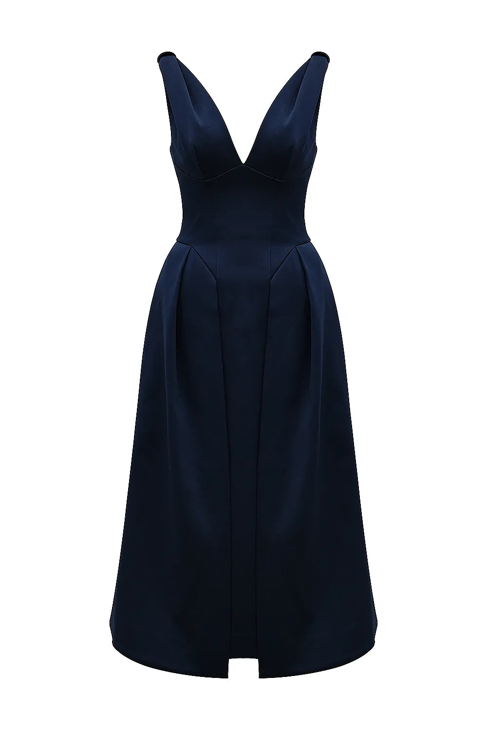 Paloma Midnight Twist Strap Satin Midi Dress