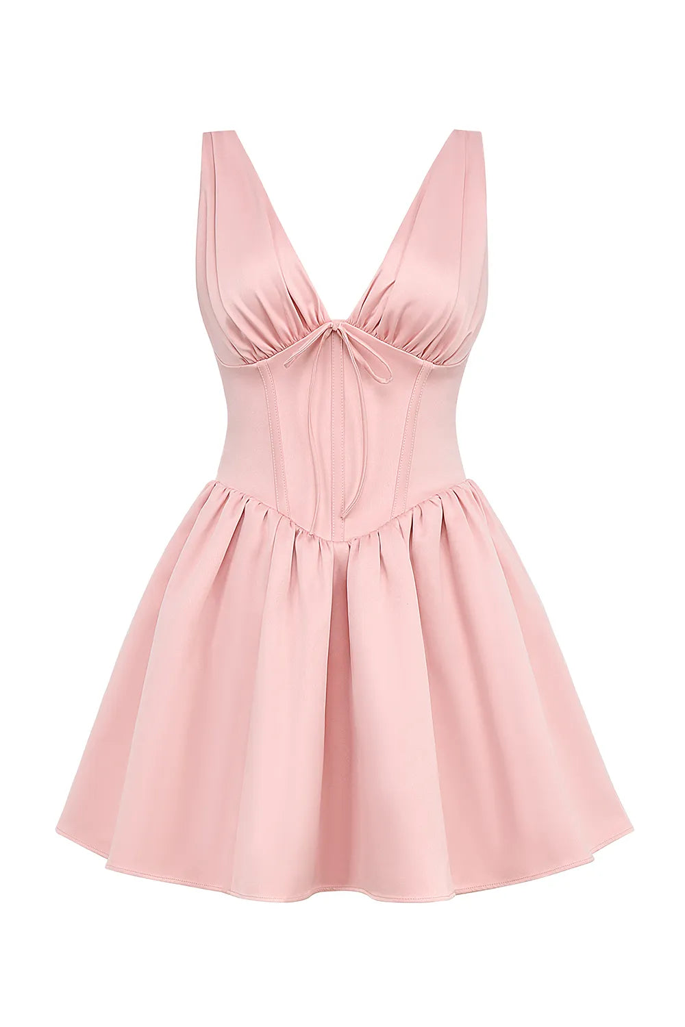 Emmeliette Powder Pink Satin Mini Dress