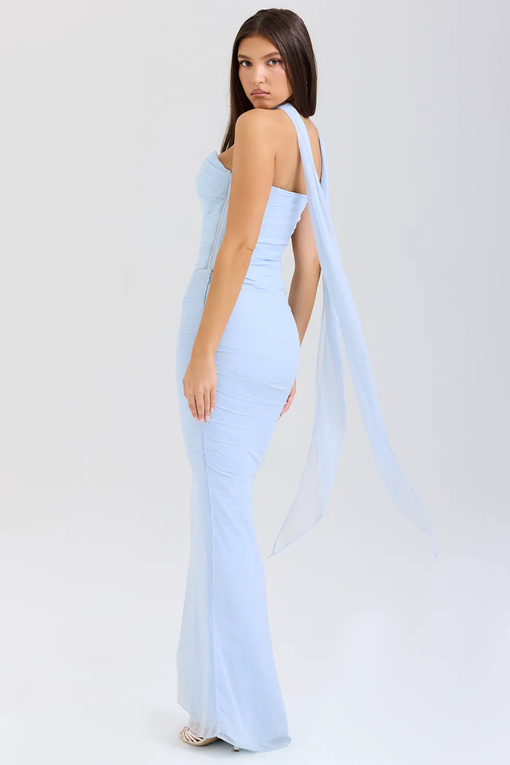 Hallie Bluebell Strapless Corset With Neck Scarf