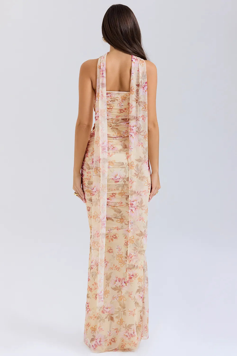Cassidy Honeyflower Print Fluted Hem Maxi Skirt