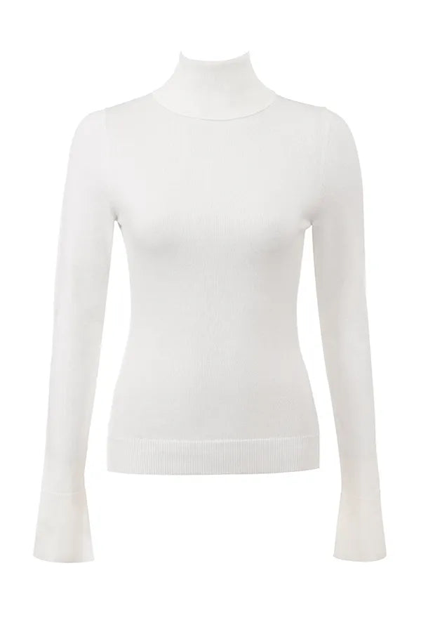 Hazel Ivory Cashmere Roll Neck Sweater
