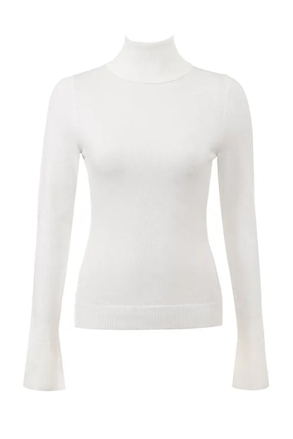 Hazel Ivory Cashmere Roll Neck Sweater