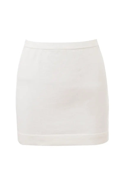 Asher Ivory Cashmere Mini Skirt